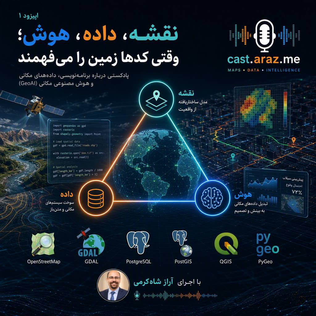 کاور اپیزود ۱: نقشه، داده، هوش؛ وقتی کدها زمین را می‌فهمند